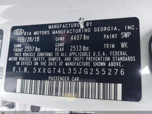 KIA Optima Lx 2018 5XXGT4L35JG255276 Image 9