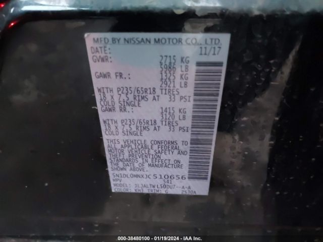 5N1DL0MNXJC510656 Infiniti QX60