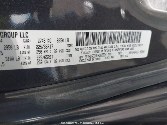 2C4RDGCG9ER362824 Dodge Grand Caravan Sxt