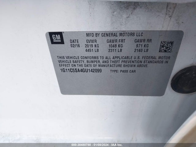 Chevrolet Malibu Limited Lt 2016 1G11C5SA4GU142099 Image 9