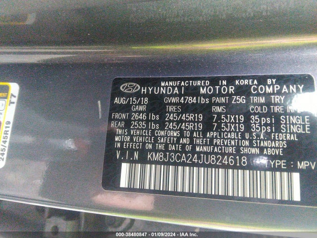 Hyundai Tucson Limited 2018 KM8J3CA24JU824618 Image 9