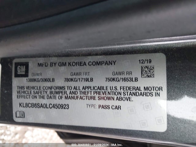 Chevrolet Spark Fwd Ls Automatic 2020 KL8CB6SA0LC450923 Image 9