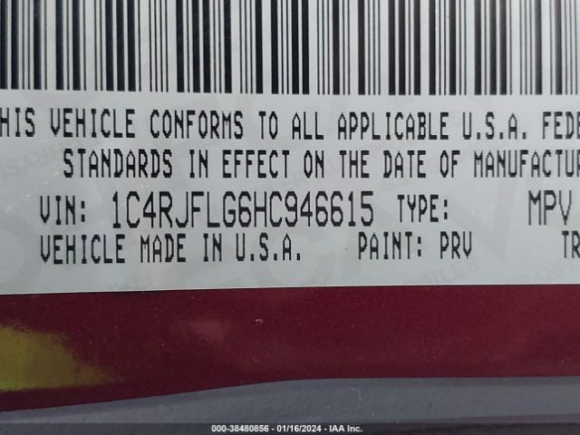 2017 JEEP GRAND CHEROKEE 1C4RJFLG6HC946615 Photo 8