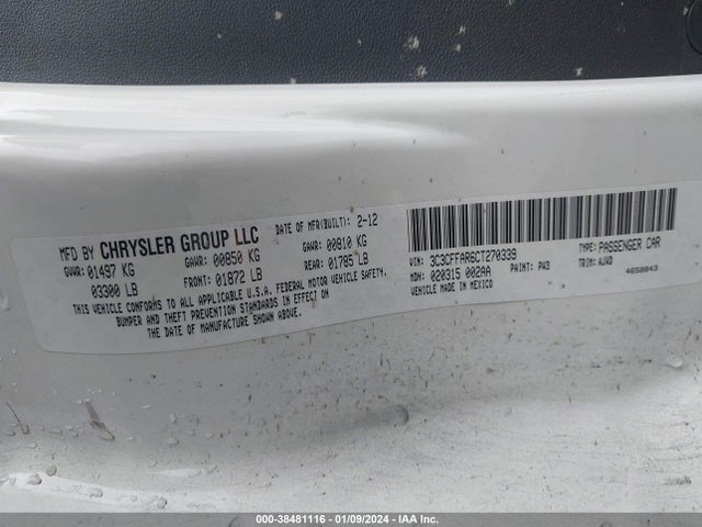 2012 FIAT 500 3C3CFFAR6CT270339 Photo 8