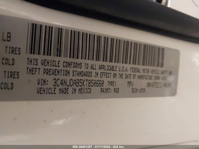 Jeep Compass Sport 4x4 2019 3C4NJDAB5KT850660 Image 9