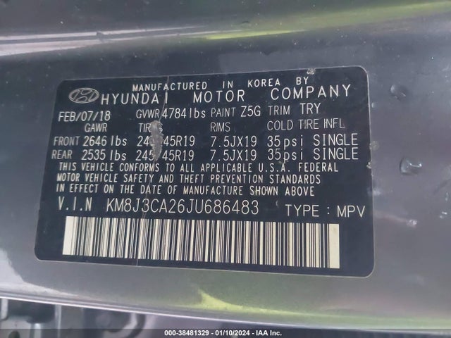 Hyundai Tucson Value 2018 KM8J3CA26JU686483 Image 9
