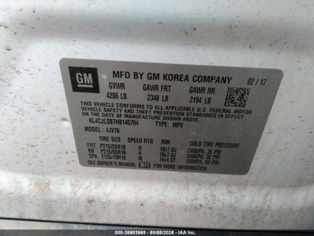 KL4CJCSB7HB145704 Buick Encore Essence