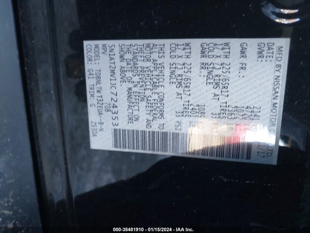 2018 NISSAN ROGUE SV VIN: 5N1AT2MV1JC724353