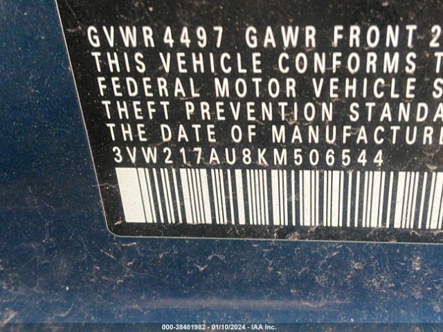 2019 VOLKSWAGEN GOLF SPORTWAGEN 3VW217AU8KM506544 Photo 8