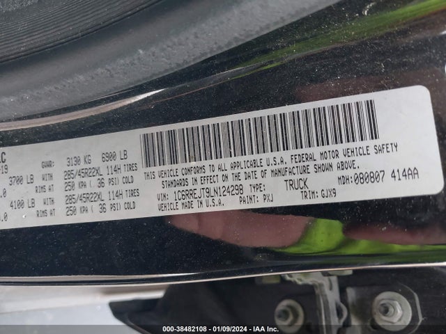 RAM 1500 Laramie  4x2 5'7 Box 2020 1C6RREJT9LN124298 Image 9