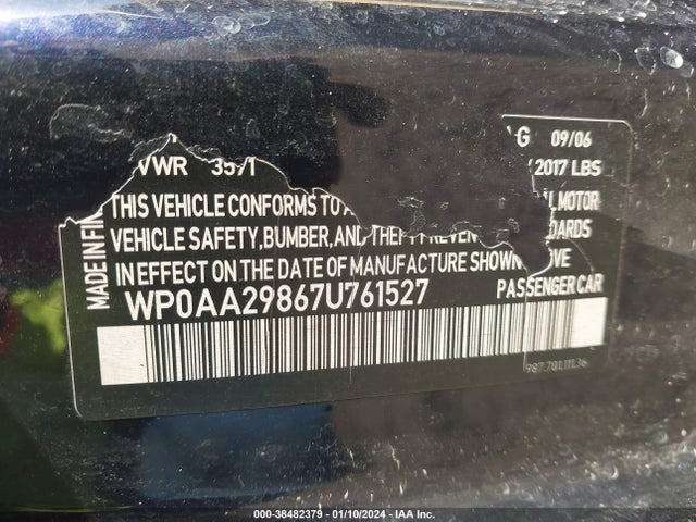 2007 PORSCHE CAYMAN WP0AA29867U761527 Photo 8