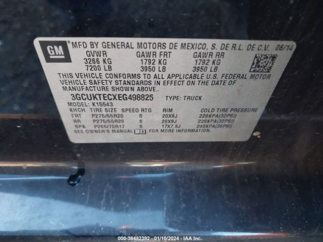 3GCUKTECXEG498825 Chevrolet Silverado 1500 High Country