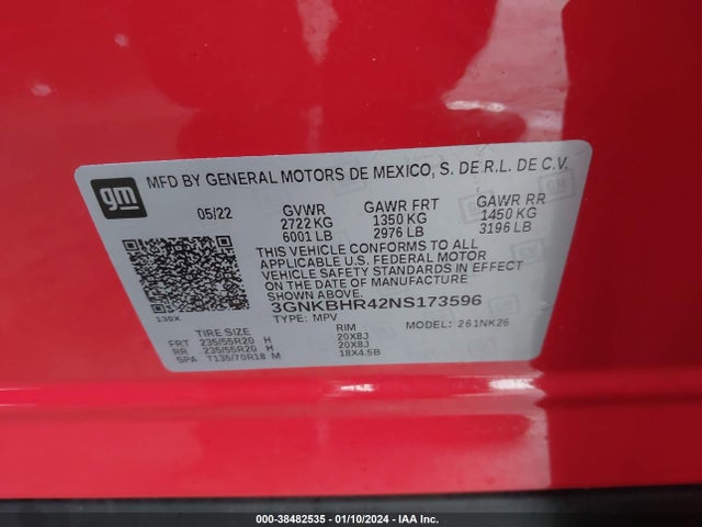 Chevrolet Blazer Awd 2lt 2022 3GNKBHR42NS173596 Image 9
