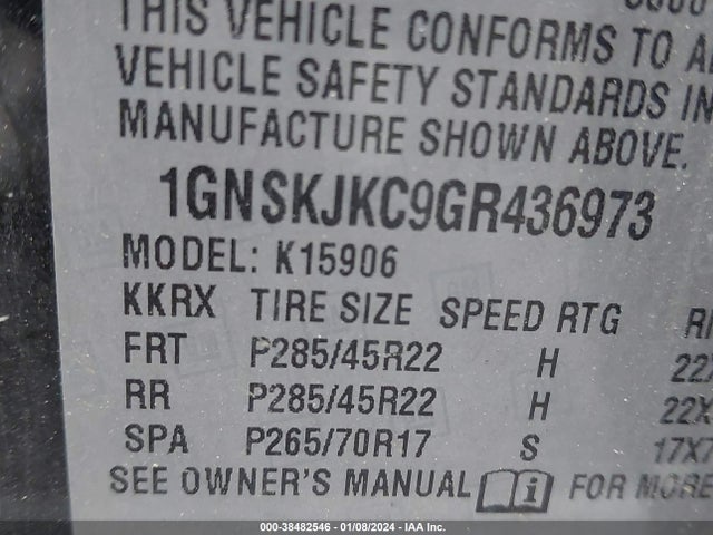 Chevrolet Suburban Ltz 2016 1GNSKJKC9GR436973 Image 9