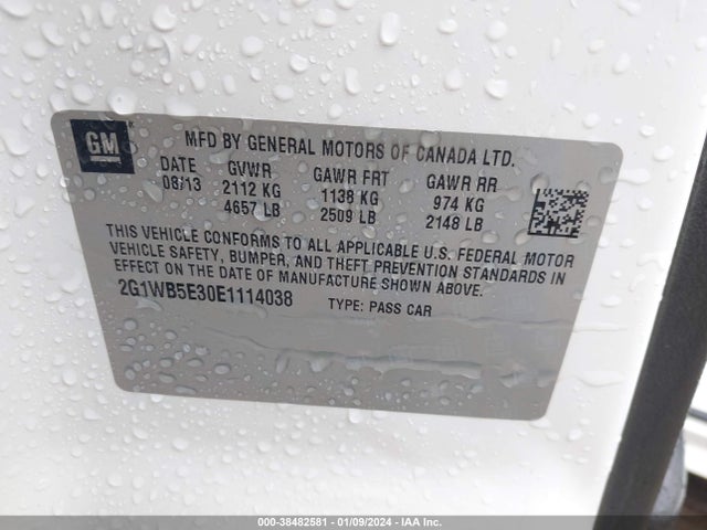 Chevrolet Impala Limited Lt 2014 2G1WB5E30E1114038 Image 9