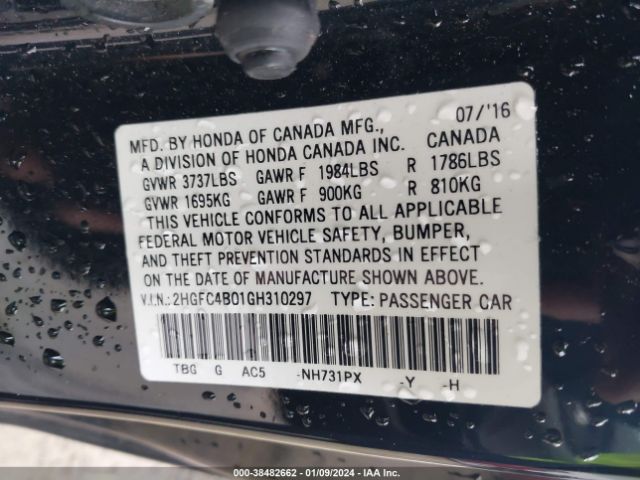 2HGFC4B01GH310297 Honda Civic Lx-p