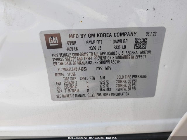 Chevrolet Trailblazer Awd Lt 2022 KL79MRSL6NB144023 Image 9
