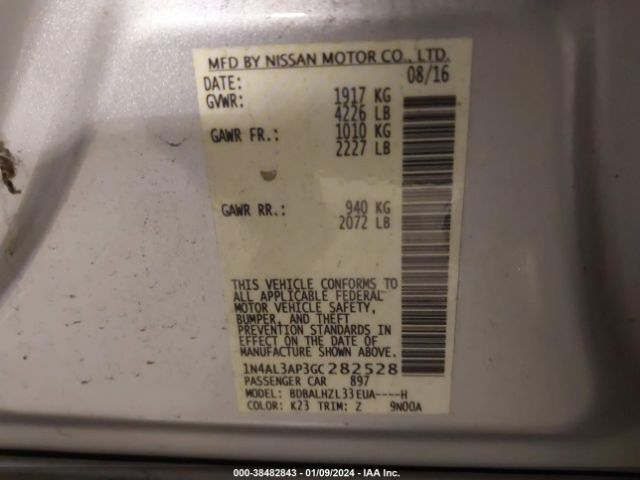 1N4AL3AP3GC282528 Nissan Altima 2.5 Sr