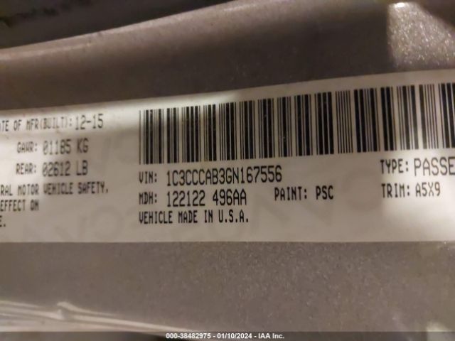 1C3CCCAB3GN167556 Chrysler 200 Limited