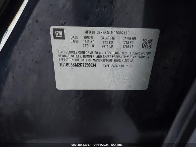 Chevrolet Cruze Ls Auto 2016 1G1BC5SM2G7256034 Image 9