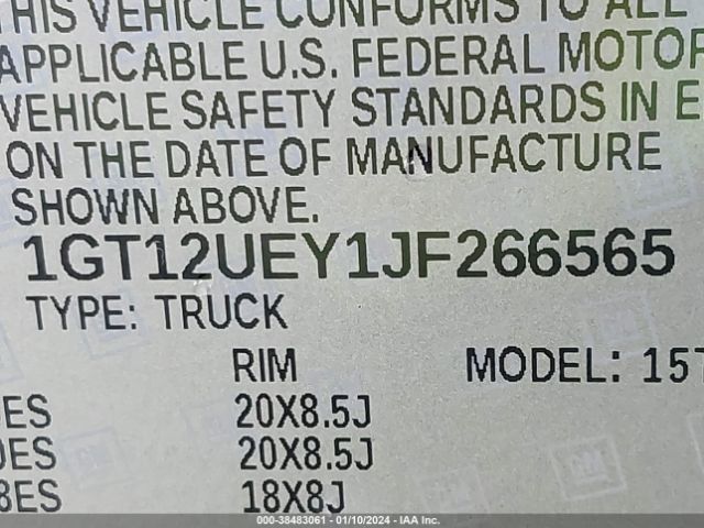 1GT12UEY1JF266565 GMC Sierra 2500hd Denali