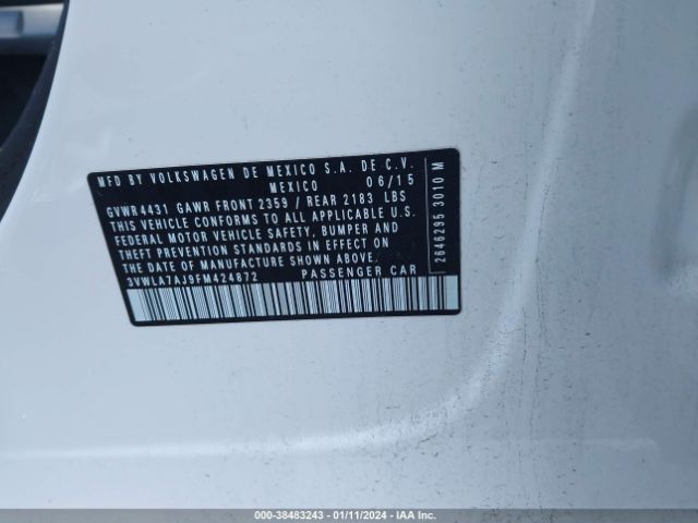 2015 VOLKSWAGEN JETTA 3VWLA7AJ9FM424872 Photo 8