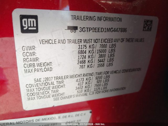 3GTP9EED1MG447886 GMC Sierra 1500 At4