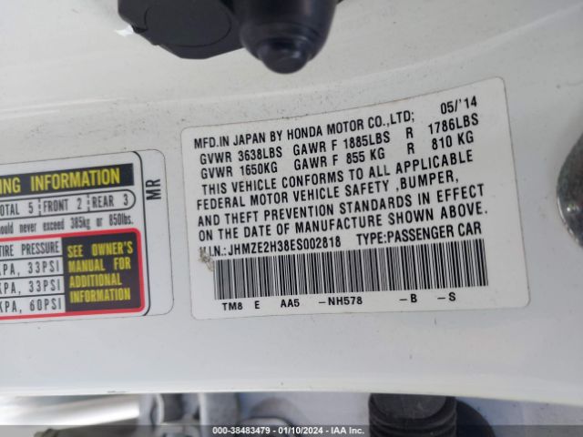 JHMZE2H38ES002818 Honda Insight