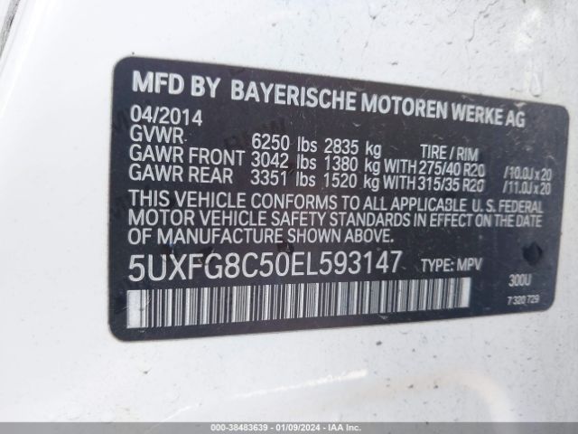 5UXFG8C50EL593147 BMW X6 Xdrive50i