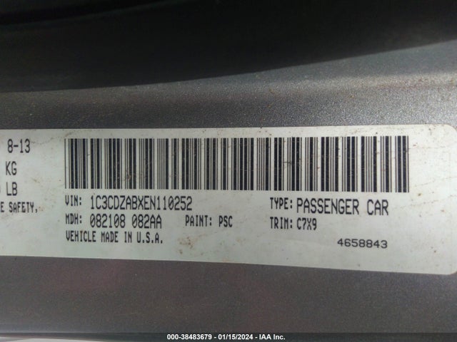 Dodge AVENGER SE 2014 1C3CDZABXEN110252 Image 9