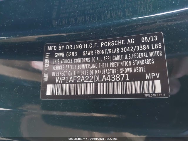 2013 PORSCHE CAYENNE WP1AF2A22DLA43871 Photo 8