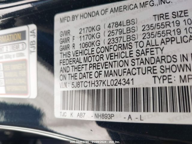 5J8TC1H37KL024341 Acura Rdx Base (a10)