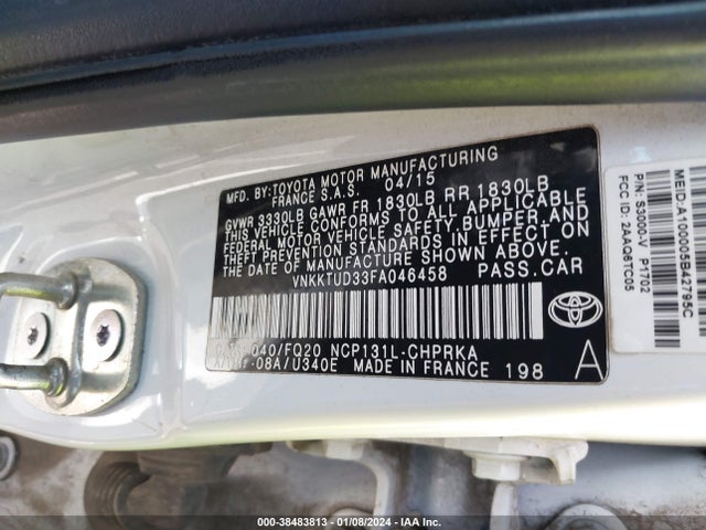 Toyota 1nz-fe 2015 VNKKTUD33FA046458 Image 21