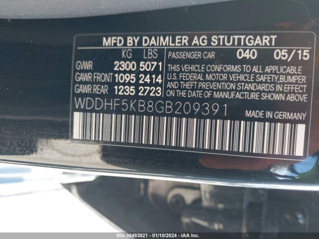 WDDHF5KB8GB209391 Mercedes-Benz E 350