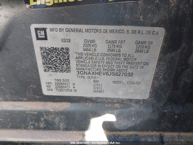 Chevrolet EQUINOX LS 2018 3GNAXHEV6JS627032 Image 9