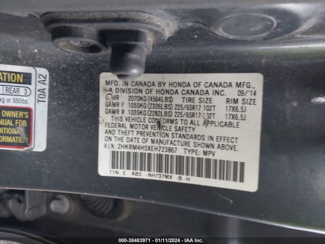 2HKRM4H5XEH723867 Honda CR-V EX