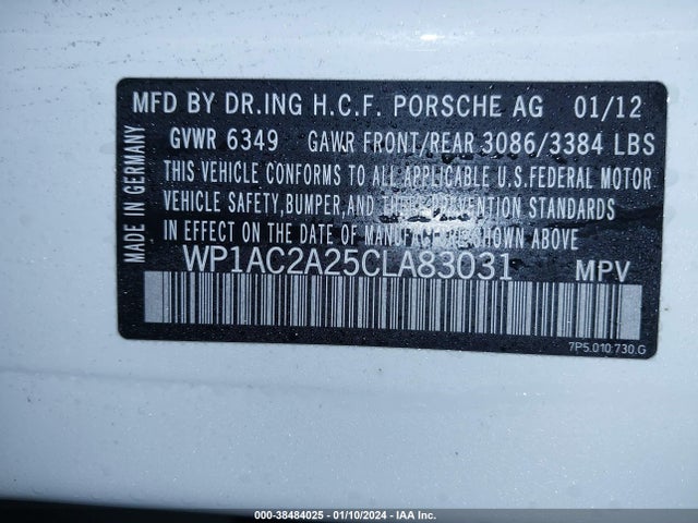 2012 PORSCHE CAYENNE WP1AC2A25CLA83031 Photo 8