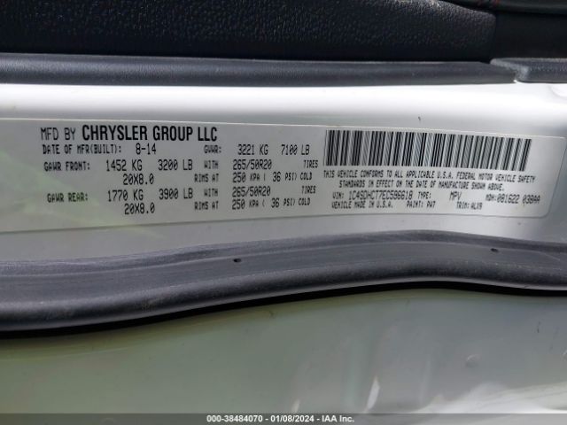 1C4SDHCT7EC596618 Dodge Durango R/t