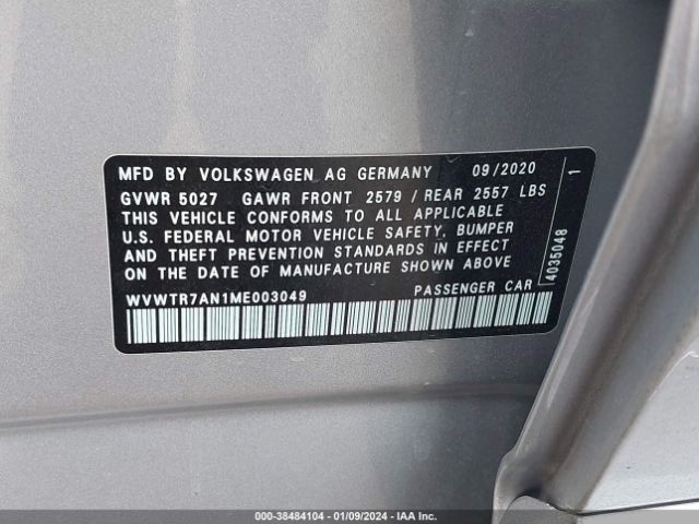 2021 VOLKSWAGEN ARTEON WVWTR7AN1ME003049 Photo 8
