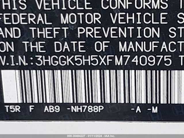 3HGGK5H5XFM740975 Honda FIT LX