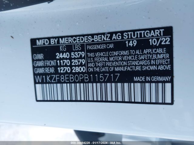 W1KZF8EB0PB115717 Mercedes-Benz E 350 4matic