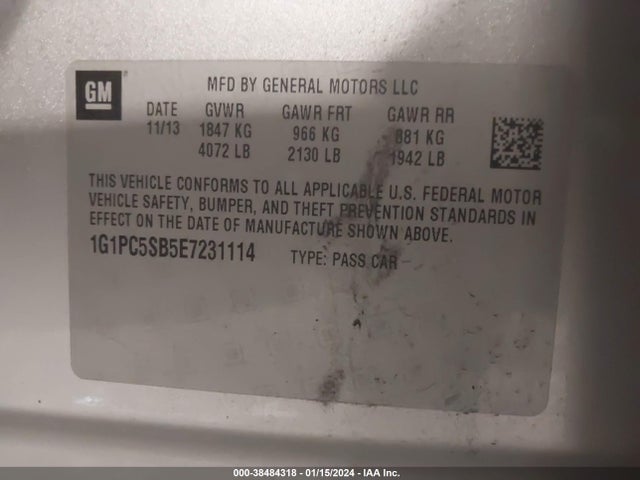 Chevrolet Cruze 1lt Auto 2014 1G1PC5SB5E7231114 Image 9