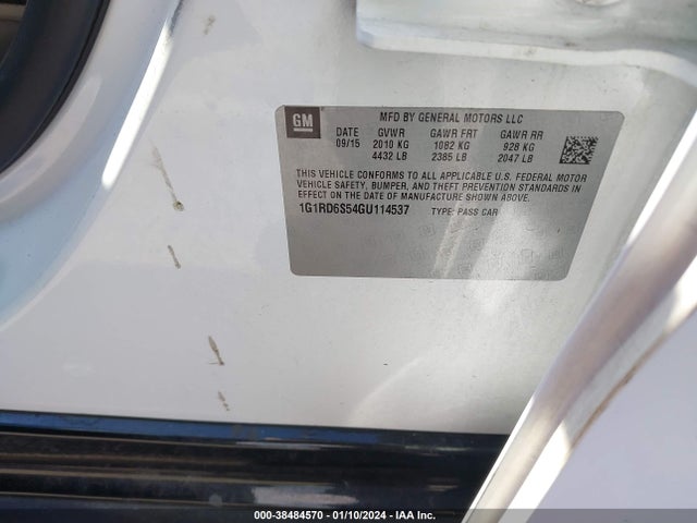 Chevrolet Volt Premier 2016 1G1RD6S54GU114537 Image 9