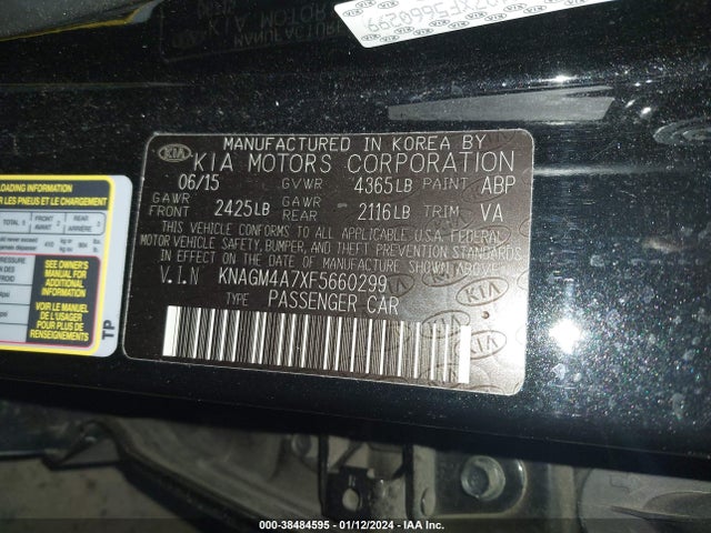 KIA Optima Lx 2015 KNAGM4A7XF5660299 Image 9