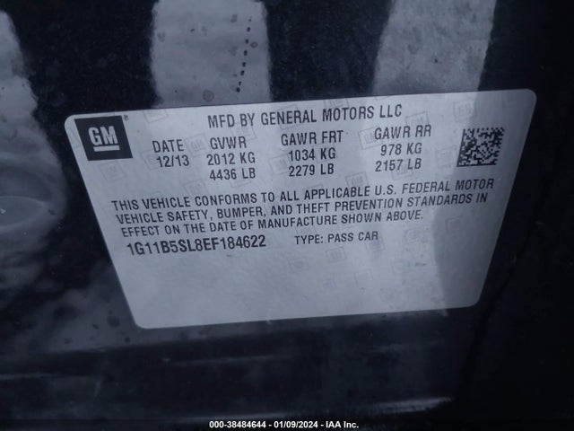 Chevrolet Malibu 1ls 2014 1G11B5SL8EF184622 Image 9