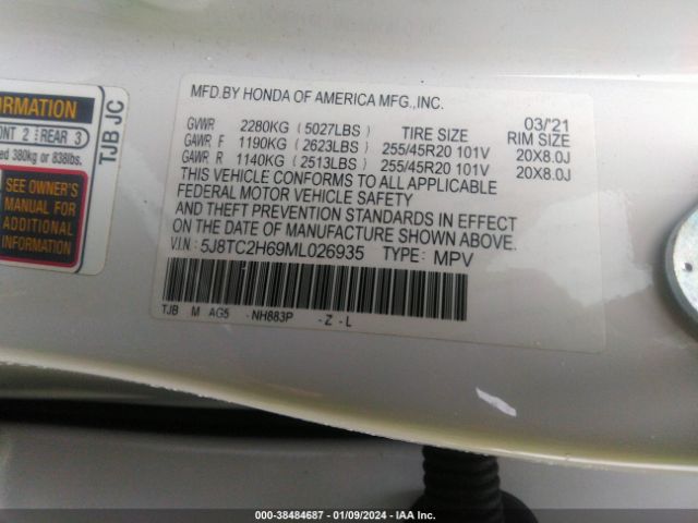 5J8TC2H69ML026935 Acura Rdx A-spec Package