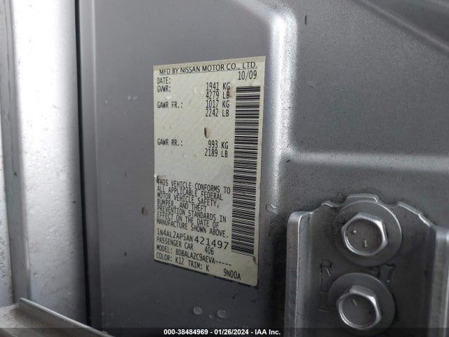 2010 NISSAN ALTIMA 2.5 VIN: 1N4AL2AP5AN421497