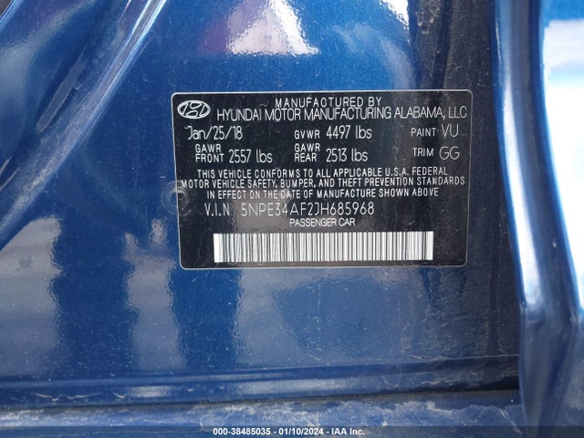 Hyundai Sonata Limited 2018 5NPE34AF2JH685968 Image 9