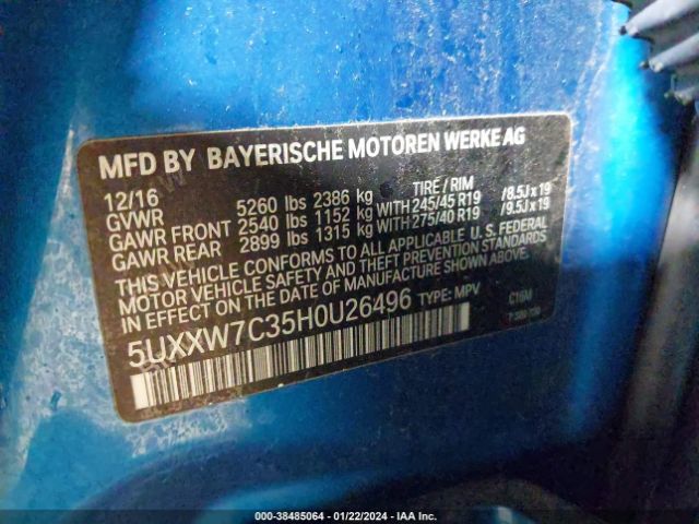 5UXXW7C35H0U26496 BMW X4 M40i