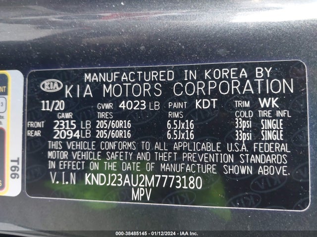 KIA SOUL S 2021 KNDJ23AU2M7773180 Image 9